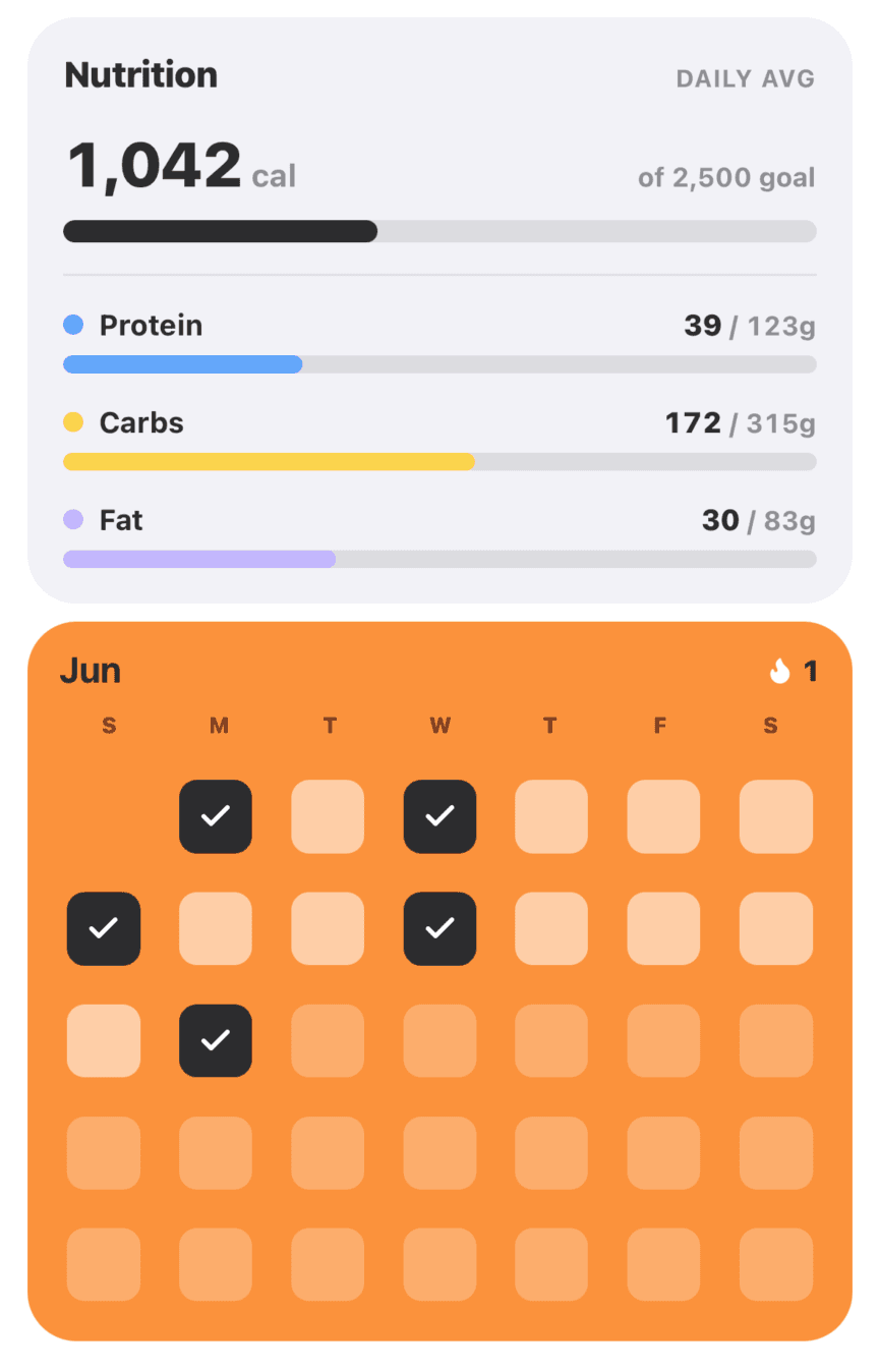 Fastiq nutrition and streak tracking